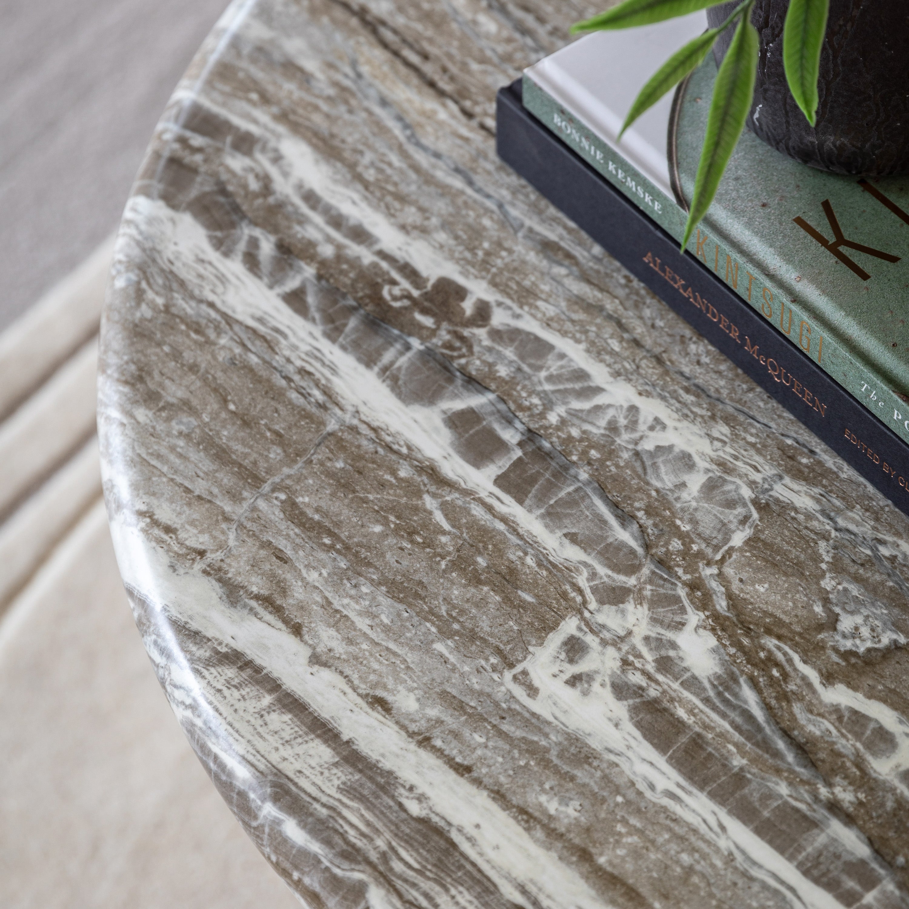 Bilbao Gold & White/Green Marble Effect Coffee Table